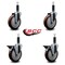 Service Caster 5'' Maroon Poly Wheel Swivel 1'' Expanding Stem Caster Set 2 Brakes, 4PK SCC-EX20S514-PPUB-MRN-2-PLB-2-1 - alternate 3